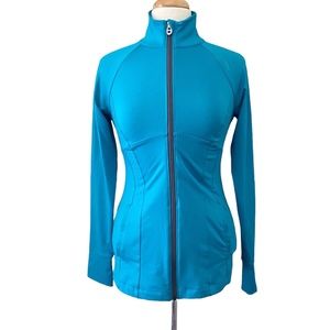 Under Armour Jacket UA Studio Turquoise Teal Full Zip High Neck Athletic